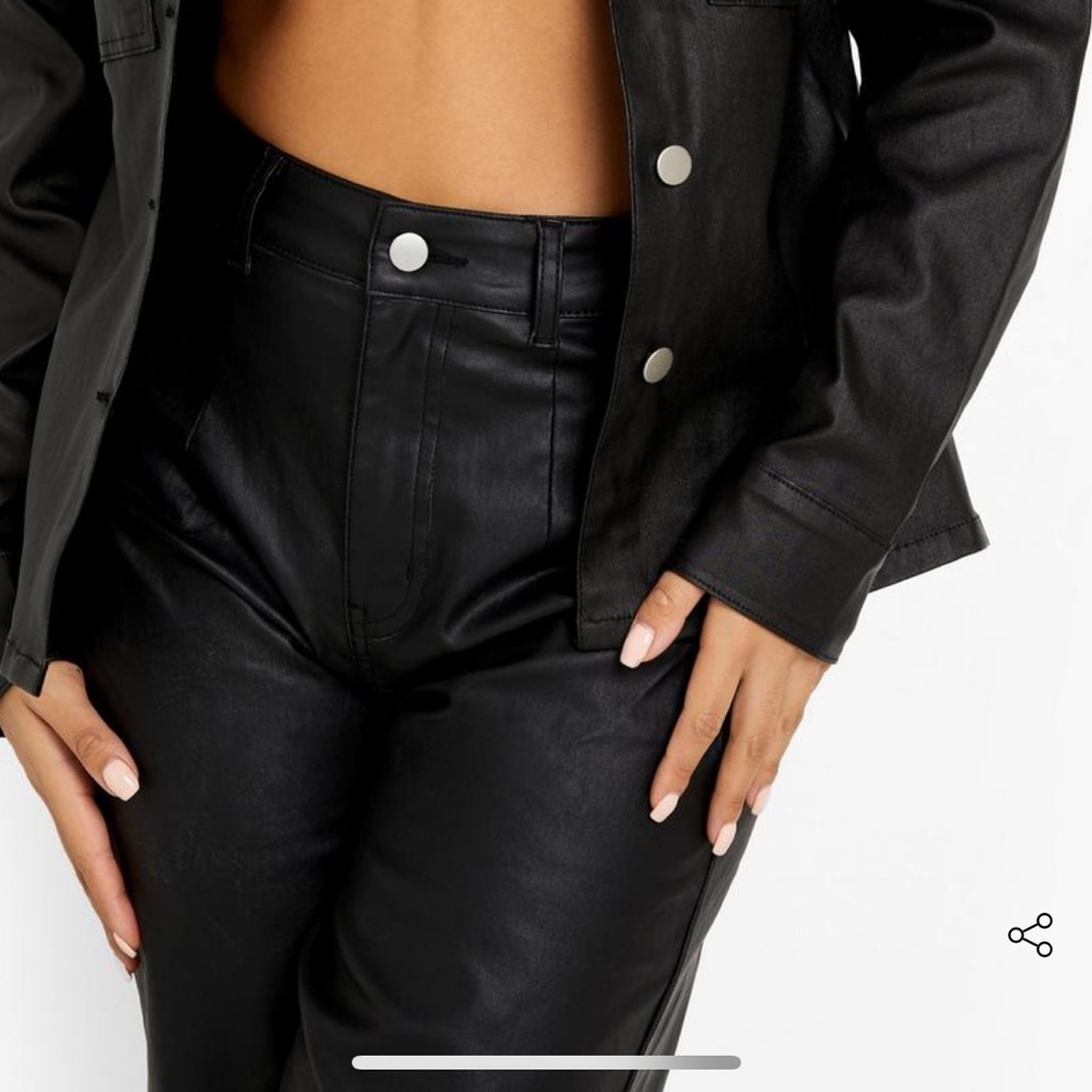 Pu leather jeans